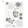 Retro, Vintage, old lettering, handwriting, postcards, stamps, postmarks, Paris, butterflies